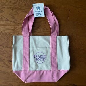 Trader Joe's Pink Canvas Mini Tote